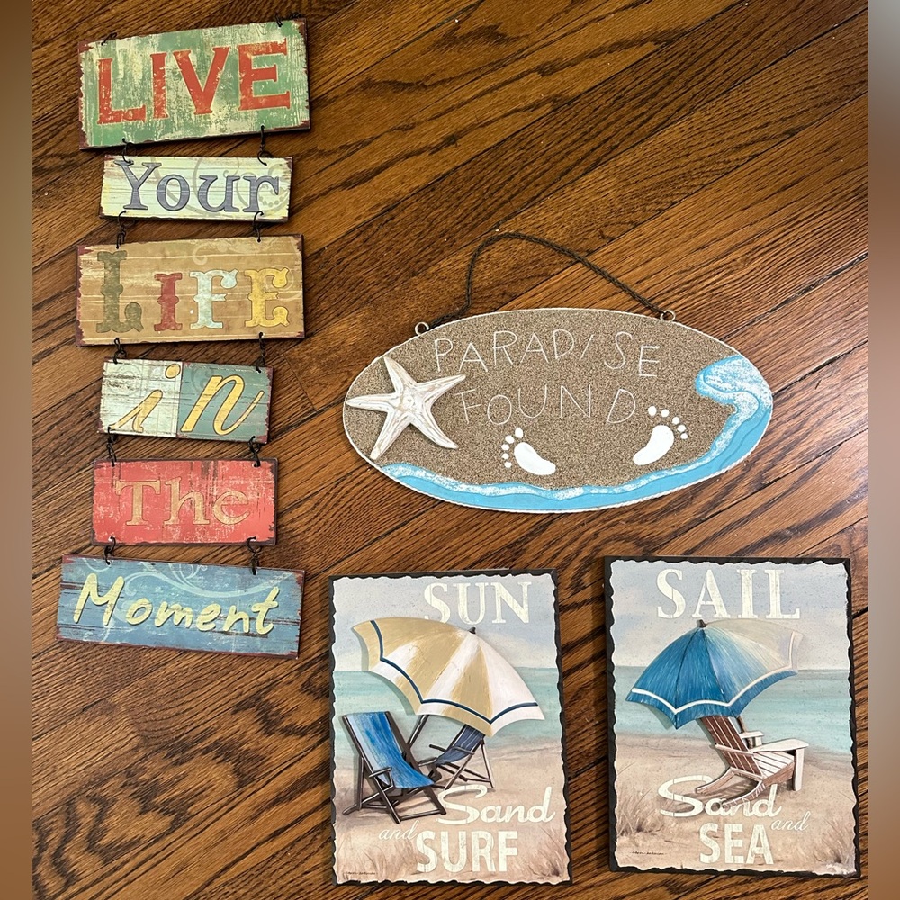 Beachcombers home decor paradise oasis sign beach summer lake house ocean happy